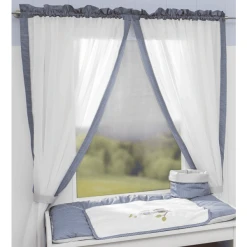 Be Be's Collection Be Be 's Collection Vorhang 2 Schlaufenschals Eulen Blau 100 X 150 Cm