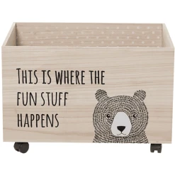 BloomingvilleMINI Aufbewahrungsbox Mit Rädern Paulownia Natur