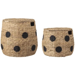 BloomingvilleMINI Korb Mit Deckel Thinne Wasserhyazinthe Natur