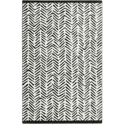 Esprit Kurzflorteppich Congo Schwarz/weiss