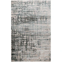 Esprit Kurzflorteppich Velvet Grid Petrol