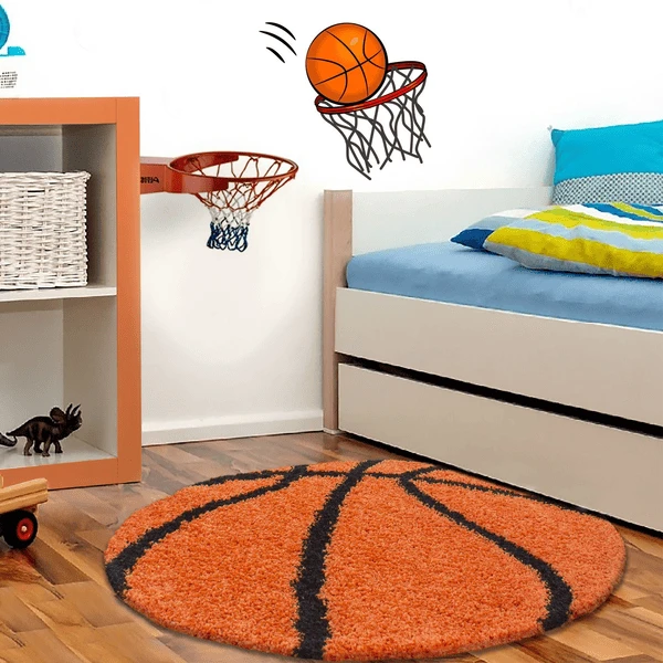 Giancasa Basketballteppich Basketball Shaggy Hochflorteppich Kinderteppich 6002 Orange 5 Giancasa Basketballteppich Basketball Shaggy Hochflorteppich Kinderteppich 6002 Orange - Image 3