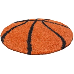 Giancasa Basketballteppich Basketball Shaggy Hochflorteppich Kinderteppich 6002 Orange