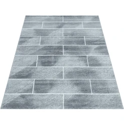 Giancasa Designerteppich Kurzflorteppich Steinoptik Wohnzimmer Schlafzimmer 1110 Grau