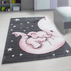 Giancasa Elefanten Kinderteppich Kinderzimmer Kurzflorteppich Flachflor 560 PINK -Bieco-Shop giancasa elefanten kinderteppich kinderzimmer kurzflorteppich flachflor 560 pink a366413 5