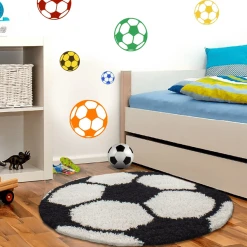 Giancasa Fußballteppich Fußball Kinderteppich Shaggy Kinderteppich 6001 BLACK -Bieco-Shop giancasa fussballteppich fussball kinderteppich shaggy kinderteppich 6001 black a366422 3