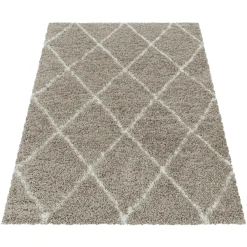 Giancasa Langflorteppich Kariert Hochflorteppich Shaggy Wohnzimmer 3401 BEIGE -Bieco-Shop giancasa langflorteppich kariert hochflorteppich shaggy wohnzimmer 3401 beige a366199 14