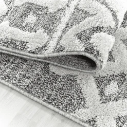 Giancasa Muster Kurzflorteppich Flachflorteppich Schlafzimmer Wohnzimmer 4710 Grey