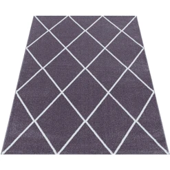 Giancasa Rautenmuster Kurzflorteppich Flachflorteppich Schlafzimmer Wohnzimmer 4601 LILA -Bieco-Shop giancasa rautenmuster kurzflorteppich flachflorteppich schlafzimmer wohnzimmer 4601 lila a366357 23