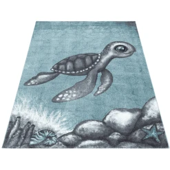 Giancasa Schildkröte Kinderzimmer Kurzflorteppich Kinderteppich Flachflor 860 Blue -Bieco-Shop giancasa schildkroete kinderzimmer kurzflorteppich kinderteppich flachflor 860 blue a366476 5