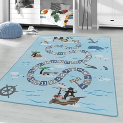 Giancasa Spielteppich Kinderteppich Kinderzimmer Kurzflorteppich Piraten 2908 Blue -Bieco-Shop giancasa spielteppich kinderteppich kinderzimmer kurzflorteppich piraten 2908 blue a366162 5