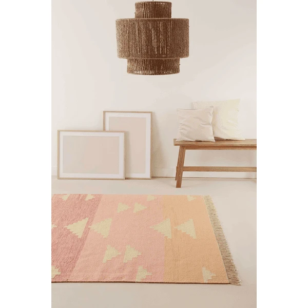 Green Looop Handweb-Teppich Soleil Rosa 10 Green Looop Handweb-Teppich Soleil Rosa - Image 8