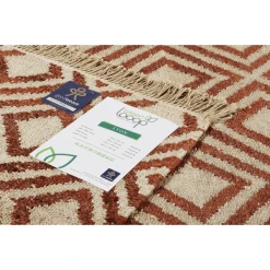 Green Looop Kurzflorteppich Lyon Rot Beige -Bieco-Shop green looop kurzflorteppich lyon rot beige a372804 1