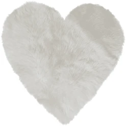 Heitmann Lammfell-Spielteppich HERZ Weiß