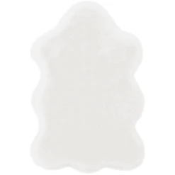 HOMCOM Kunstfell Hochflorteppich Weiß