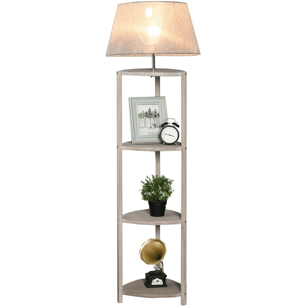 HOMCOM Stehlampe Inkl. Regal Grau 3 HOMCOM Stehlampe Inkl. Regal Grau