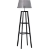 HOMCOM Stehlampe Mit 3 Ablagen Schwarz -Bieco-Shop homcom stehlampe mit 3 ablagen schwarz a408966