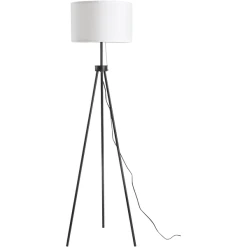 HOMCOM Tripod-Stehlampe Schwarz, Weiß