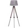HOMCOM Tripod-Stehleuchte Natur, Grau -Bieco-Shop homcom tripod stehleuchte natur grau a409092
