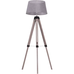 HOMCOM Tripod-Stehleuchte Natur, Grau