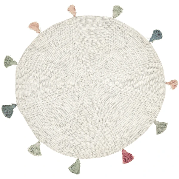 LIVONE Kinderteppich FRINGES Natur/multi 133 Cm Rund 3 LIVONE Kinderteppich FRINGES Natur/multi 133 Cm Rund