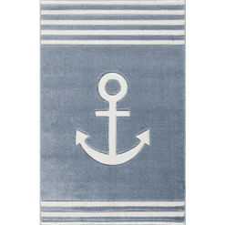 LIVONE Kinderteppich Kids Love Rugs Anker Blau/weiß