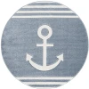 LIVONE Kinderteppich Kids Love Rugs Anker Rund Blau/weiss