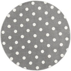 LIVONE Kinderteppich Kids Love Rugs CIRCLE Silbergrau/weiss 160 Cm Rund
