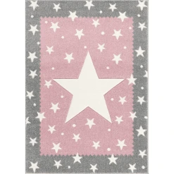 LIVONE Kinderteppich Kids Love Rugs FANCY Silbergrau/rosa 120x170cm