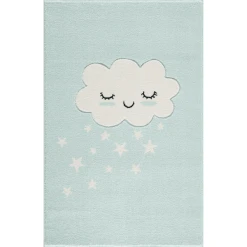 LIVONE Kinderteppich Kids Love Rugs WOLKE Mint/weiss