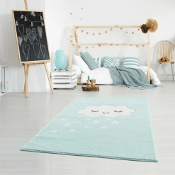 LIVONE Kinderteppich Kids Love Rugs WOLKE Mint/weiss -Bieco-Shop livone kinderteppich kids love rugs wolke mint weiss a410823 5