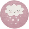 LIVONE Kinderteppich Kids Love Rugs WOLKE Rund Rosa/weiss -Bieco-Shop livone kinderteppich kids love rugs wolke rund rosa weiss a410833