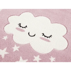 LIVONE Kinderteppich Kids Love Rugs WOLKE Rund Rosa/weiss -Bieco-Shop livone kinderteppich kids love rugs wolke rund rosa weiss a410833 3