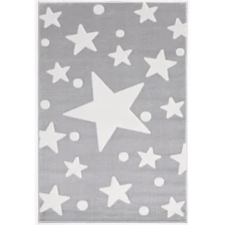 LIVONE Spiel- Und Kinderteppich Happy Rugs Estrella Silbergrau/weiss 100 X 160 Cm