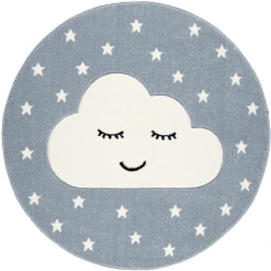 LIVONE Spiel- Und Kinderteppich Kids Love Rugs Smiley Cloud, Blau/weiss, 160 Cm