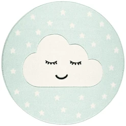 LIVONE Spiel- Und Kinderteppich Kids Love Rugs Smiley Cloud, Mint/weiss, 160 Cm