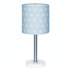 LIVONE Tischlampe Happy Style For Kids DOTS Blau/weiss