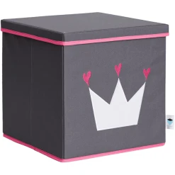 LOVE !T STORE !T Ordnungsbox Krone, Grau Mit Weißer Krone