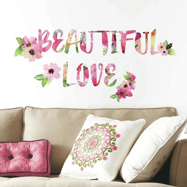 Roommates Room Mates Beautiful Love Aquarell Quote Mehrfarbig 3 Roommates Room Mates Beautiful Love Aquarell Quote Mehrfarbig