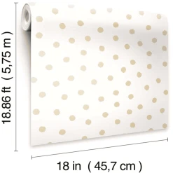Roommates Room Mates PEEL & STICK Wallpaper - Punkte Gold Mehrfarbig