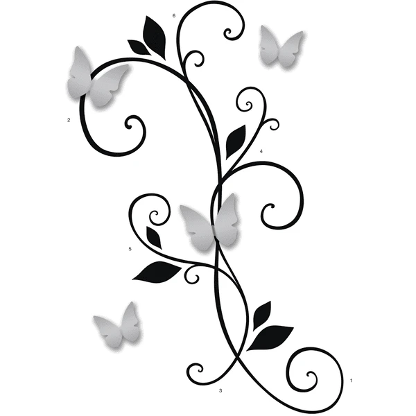 Roommates Room Mates Schmetterlinge & Ranken Mehrfarbig 3 Roommates Room Mates Schmetterlinge & Ranken Mehrfarbig