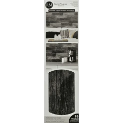 Roommates Room Mates Vintage Holzdielen Look - Anthrazit Mehrfarbig