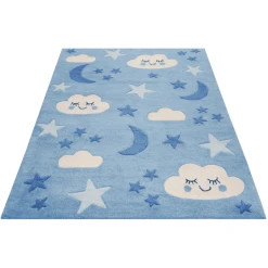 Smart Kids Kinderteppich LaLeLu Blau -Bieco-Shop smart kids kinderteppich lalelu blau a373088 3