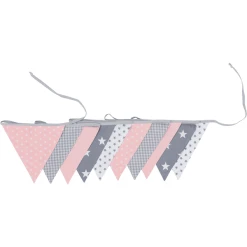 Ullenboom Wimpelkette & Stoffgirlande 325 Cm (10 Wimpel) Rosa Grau