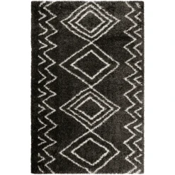 Wecon Home Hochflorteppich Yagour Grau/weiß