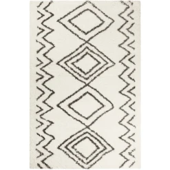 Wecon Home Hochflorteppich Yagour Weiß/grau