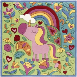 Wecon Home Kurzflorteppich Lovely Unicorn Multicolor