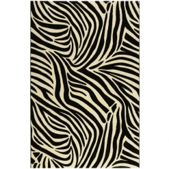 Wecon Home Kurzflorteppich Zebra Schwarz/creme
